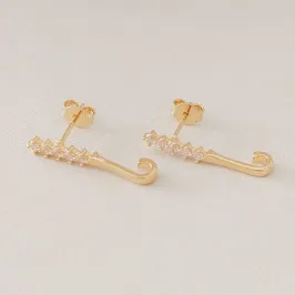 Brinco 4 Zircônias e Gancho Liso