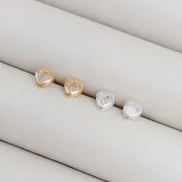 Brinco Ponto de Luz Coração com Borda - Segundo Furo