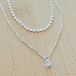 Colar Choker Dupla Chapinha e Veneziana c/ Zircônias