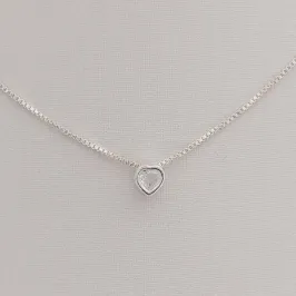 Colar Choker Veneziana com Pingente Coração Zircônia
