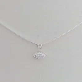 Colar Choker Veneziana com Pingente Olho Grego Cristal