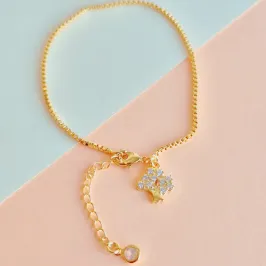 Pulseira Veneziana com Pingente no Fecho - Árvore da Vida
