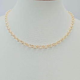 Colar Choker Corrente Elo Português 5mm