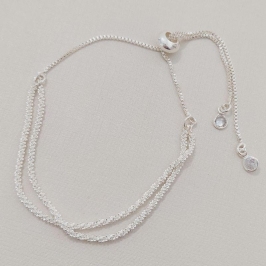 Pulseira Malha Trabalhada Dupla - Fecho Gravata