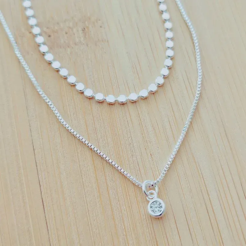 Colar Choker Dupla Chapinha e Veneziana c/ Zircônias