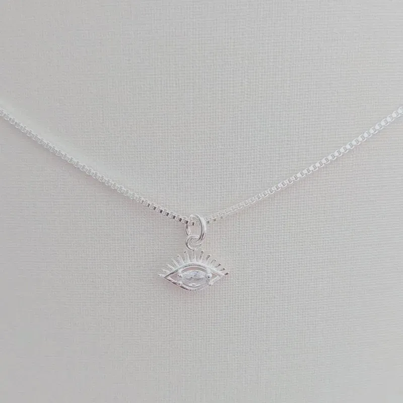 Colar Choker Veneziana com Pingente Olho Grego Cristal