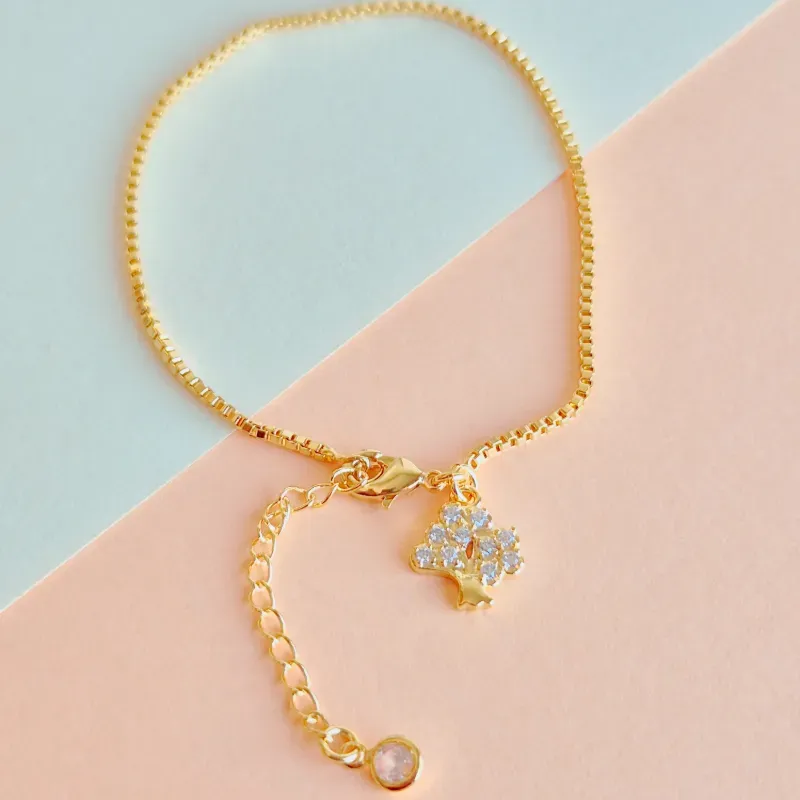Pulseira Veneziana com Pingente no Fecho - Árvore da Vida