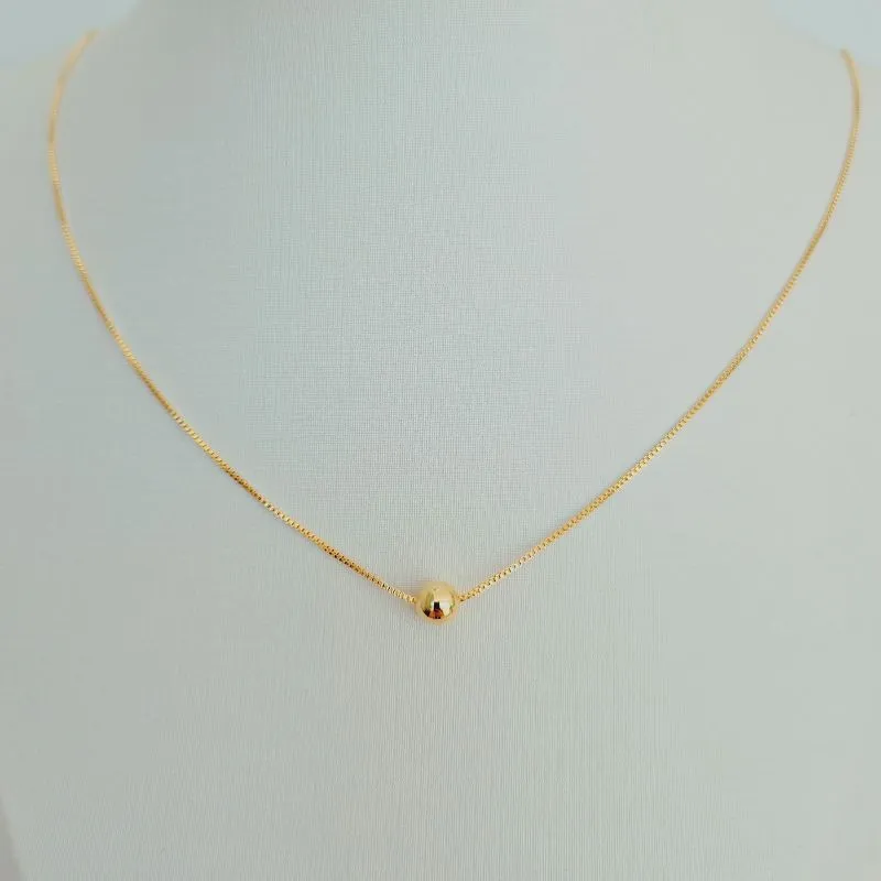 Colar Choker com Pingente de  Bolinha Passante