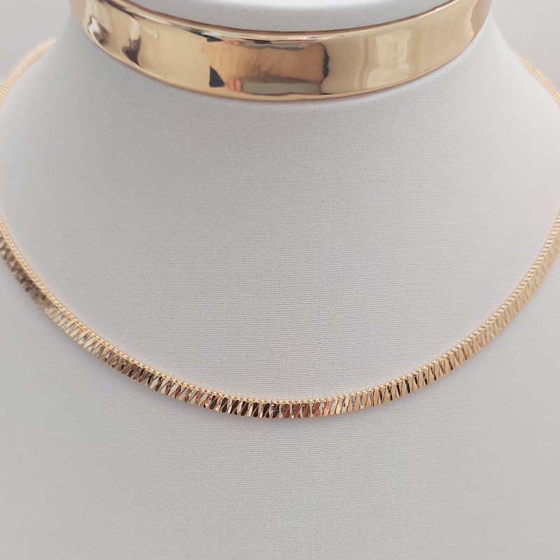 Colar Choker Fita Zig Zag