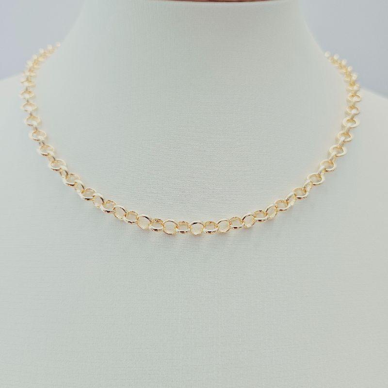 Colar Choker Corrente Elo Português 5mm